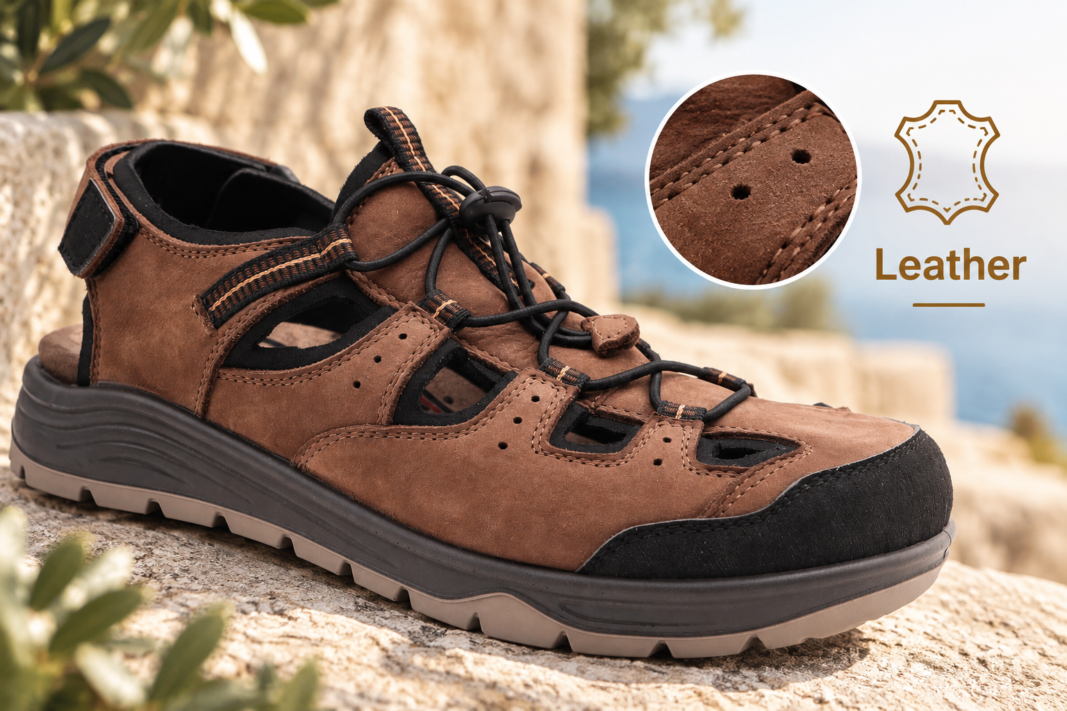 SANDALS Leather