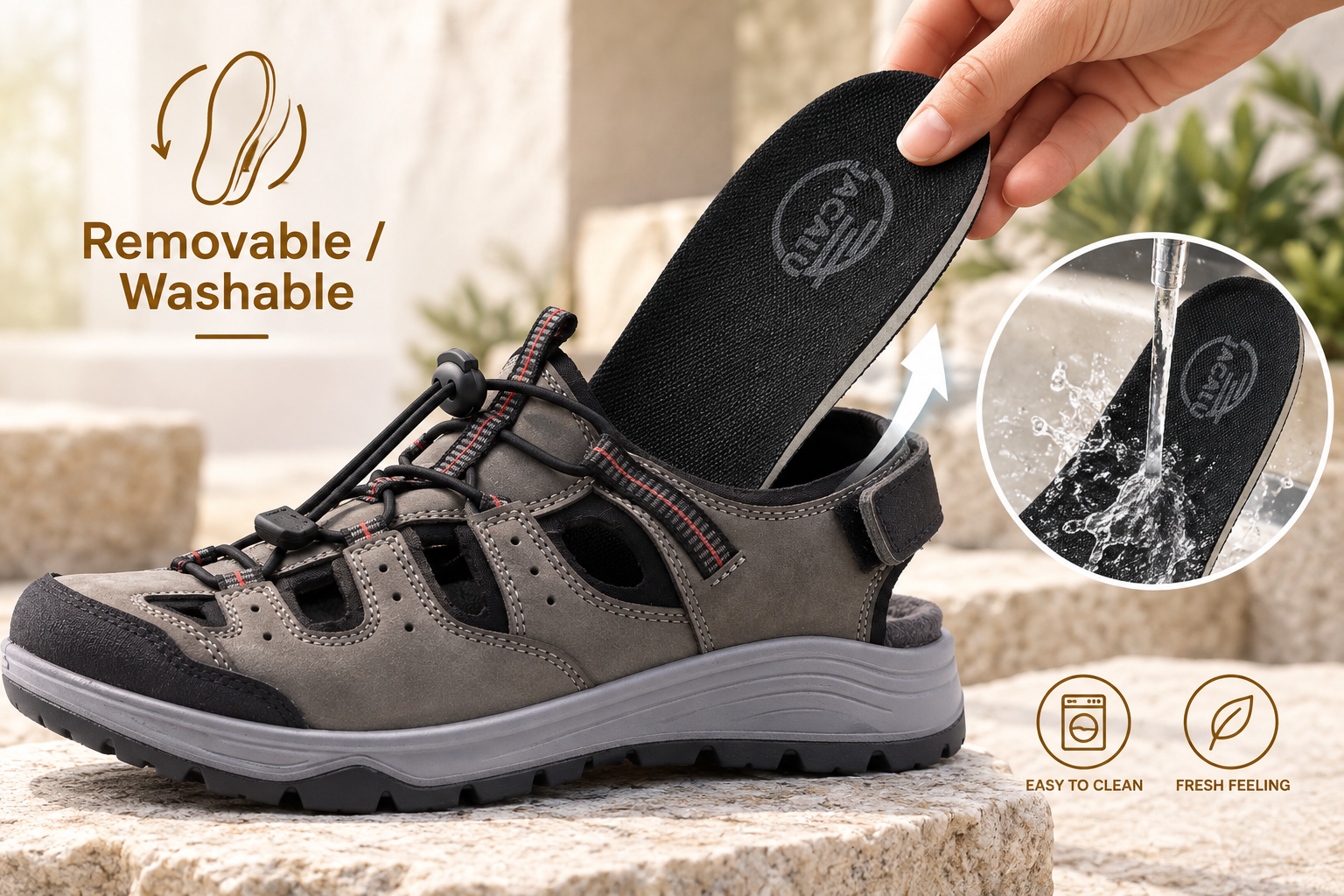 SANDALS Removable  Washable