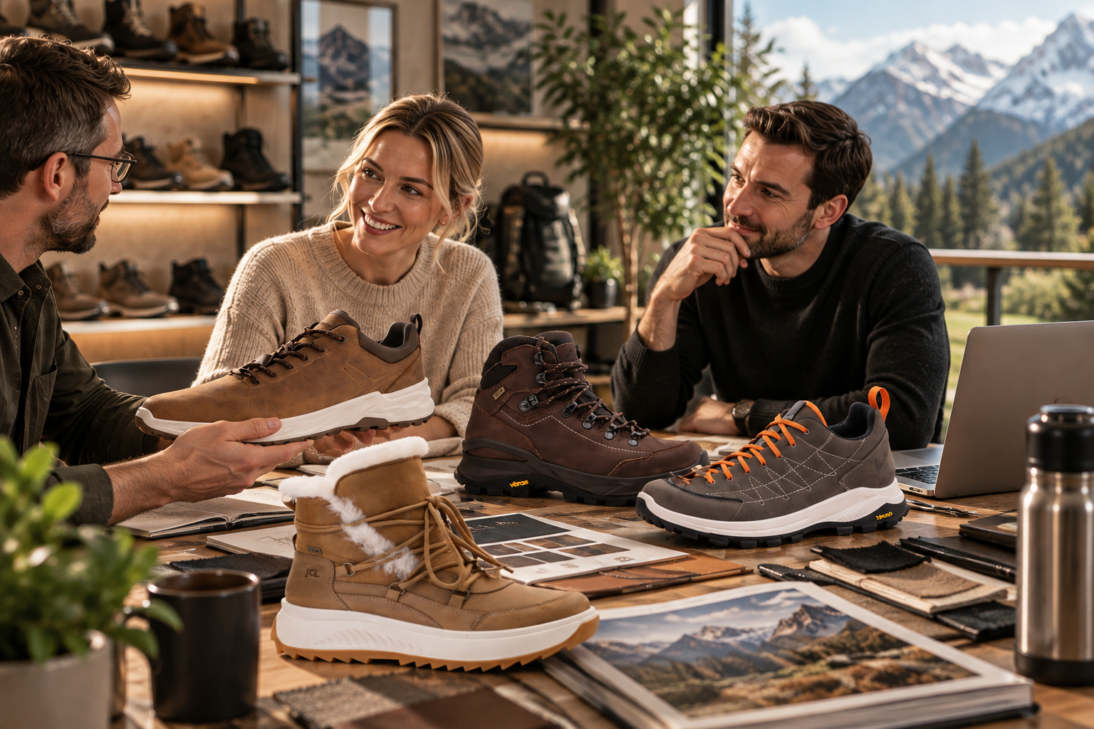 Shoedesign in the mountan office